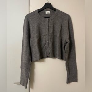Aritzia Wilfred Sicily Charcoal Cardigan
